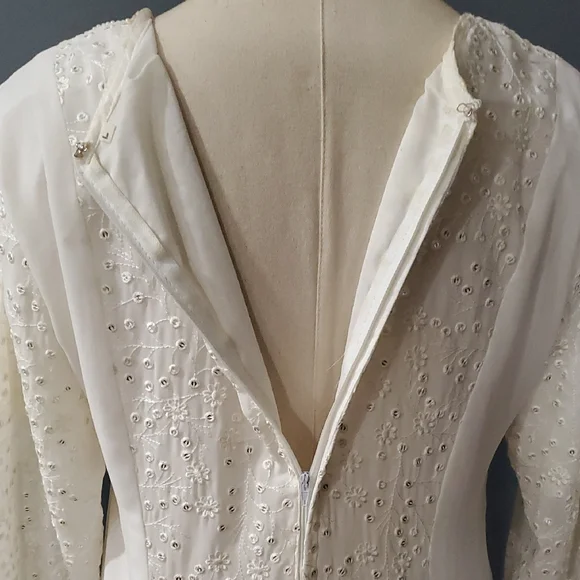 Ivory Indian Beaded Embellished Midi  Dress - Picture 8 of 17